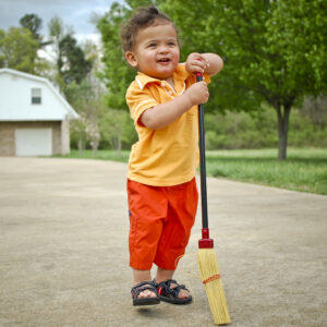 Toddler with broom